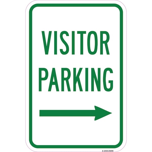 Signmission Visitor Parking With Right Arrow, Heavy-Gauge Aluminum, 12" x 18", A-1218-24690 A-1218-24690 - main